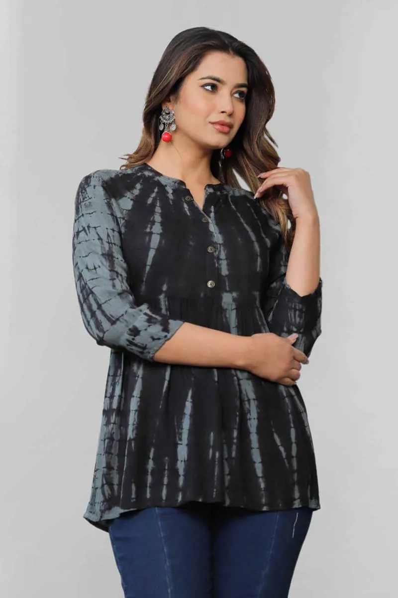 Rayon Tie & Dye Print Top for Women