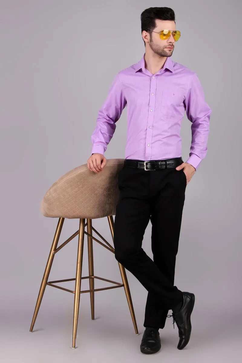 Men's Slim Fit Formal Shirt 003585LIGPURS