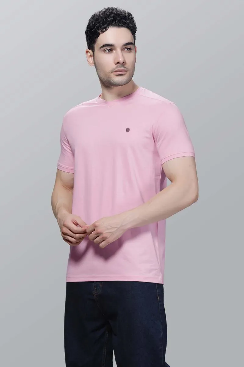 Cotton Blend V-Neck T-shirt for Men 003607XLPIN