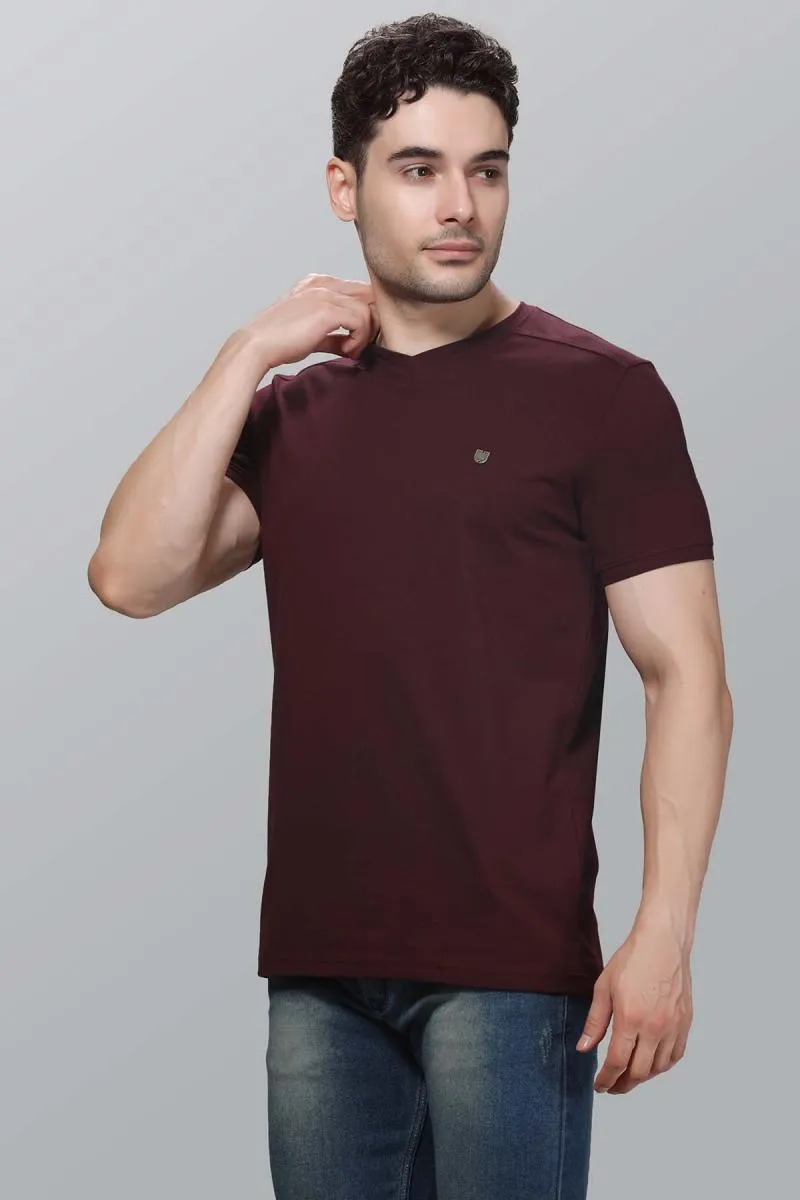 Cotton Blend V-Neck T-shirt for Men