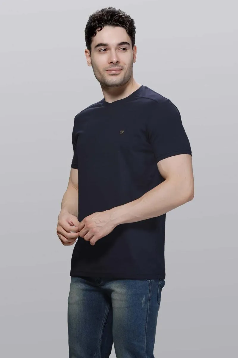 Cotton Blend V-Neck T-shirt for Men