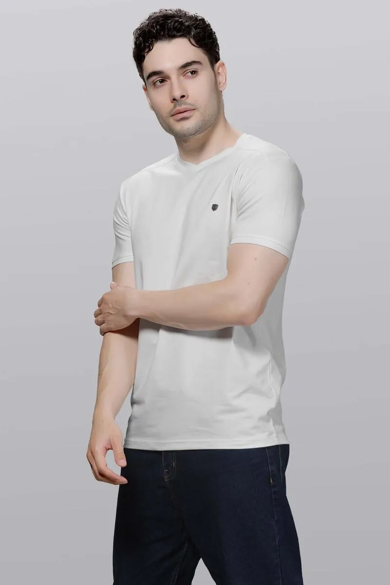Cotton Blend V-Neck T-shirt for Men