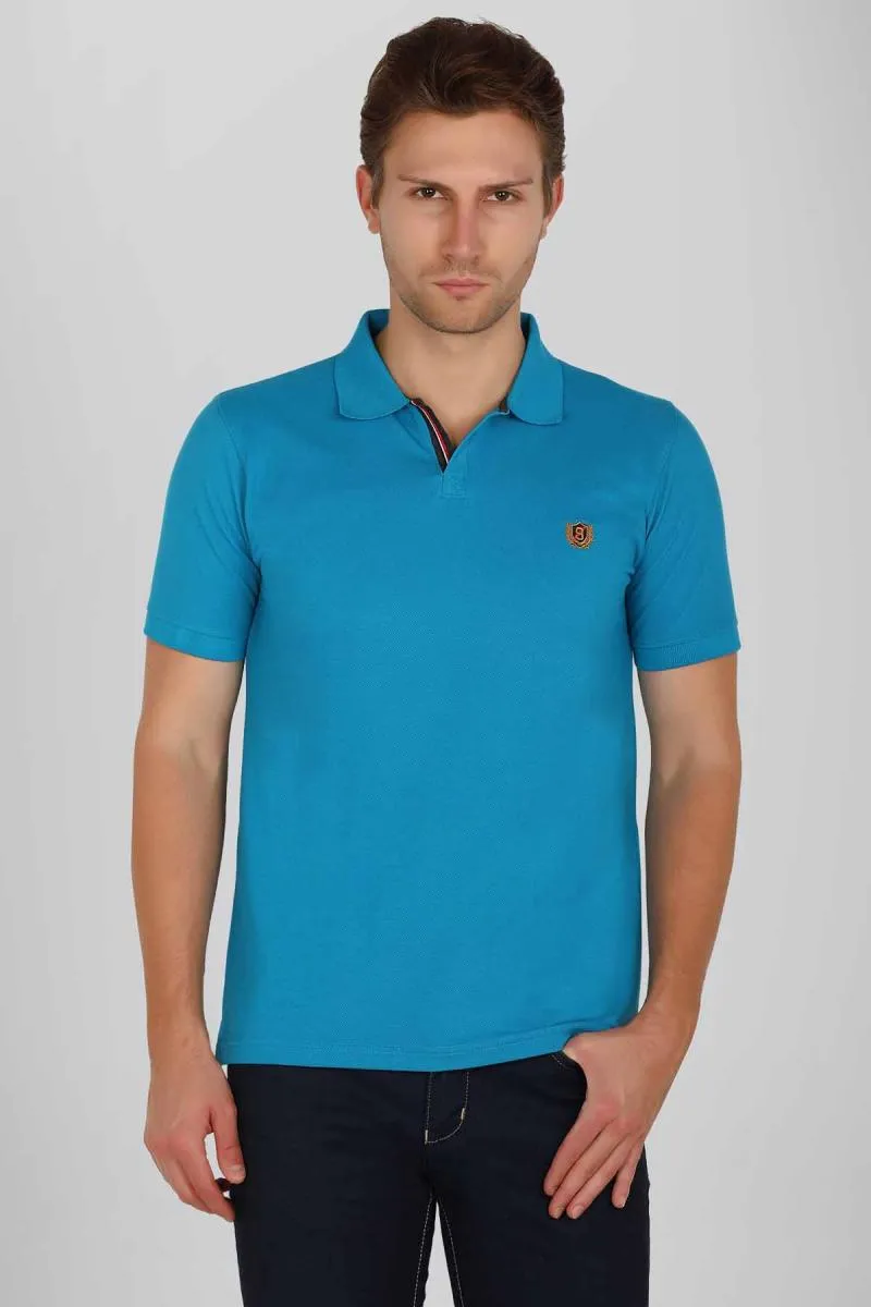 Cotton Polo T-shirt for Men 003608LBLU