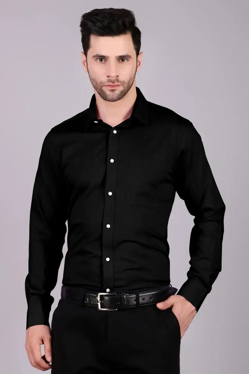 Men's Polycotton Slim Fit Formal Shirt 003609BLAL