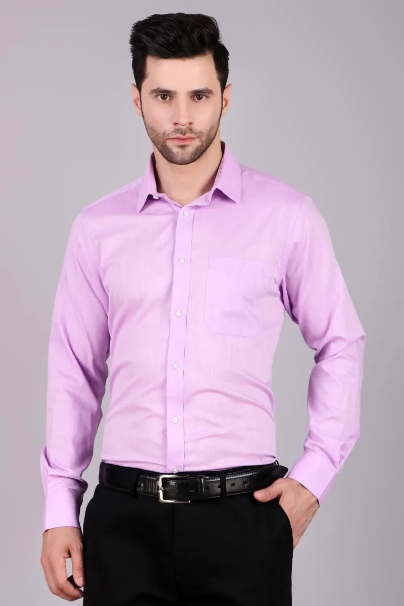 Men's Polycotton Slim Fit Formal Shirt 003609LIGPURS