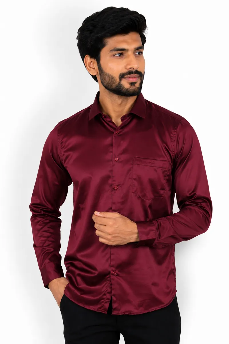 Men's Satin Slim Fit Formal Shirt