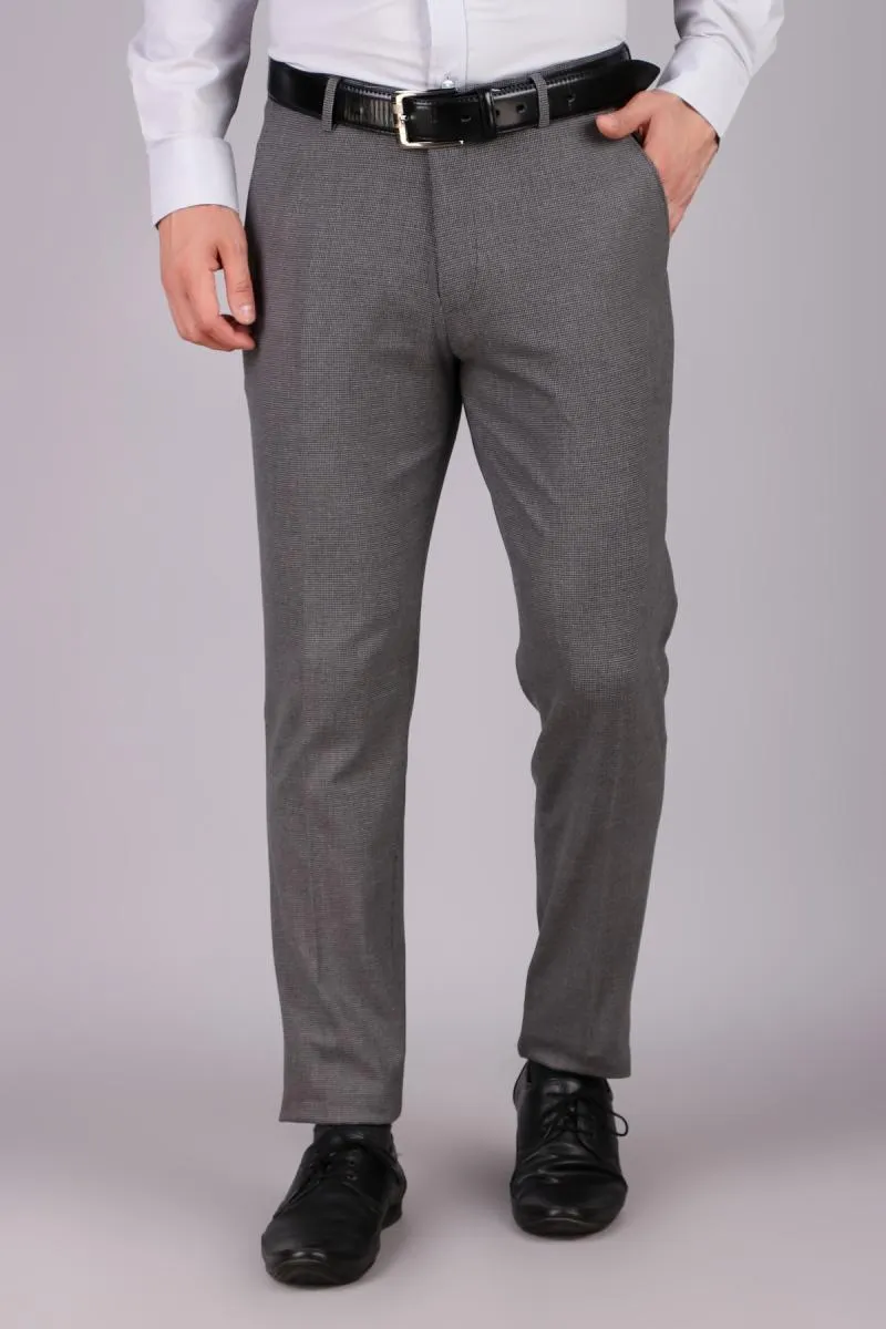Cotton Blend Slim Fit Trousers for Men 00366136GRE