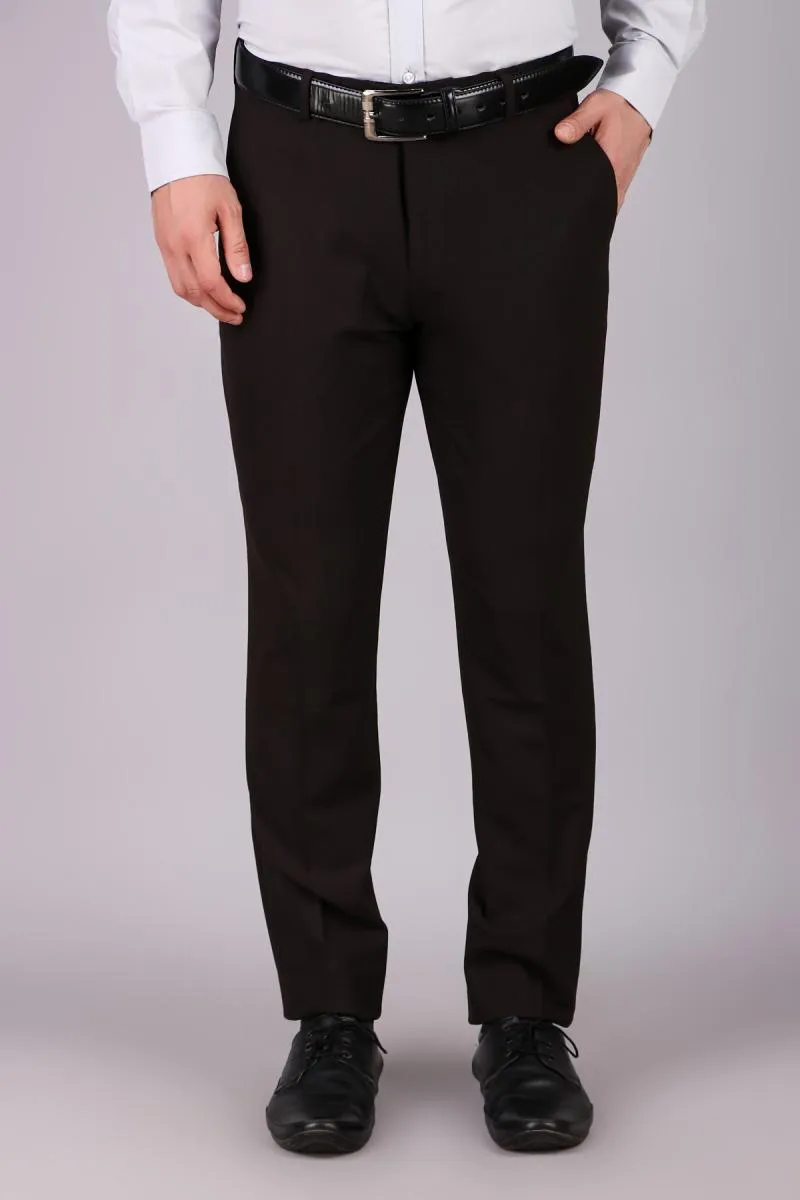 Cotton Blend Slim Fit Trousers for Men 00366138BLA