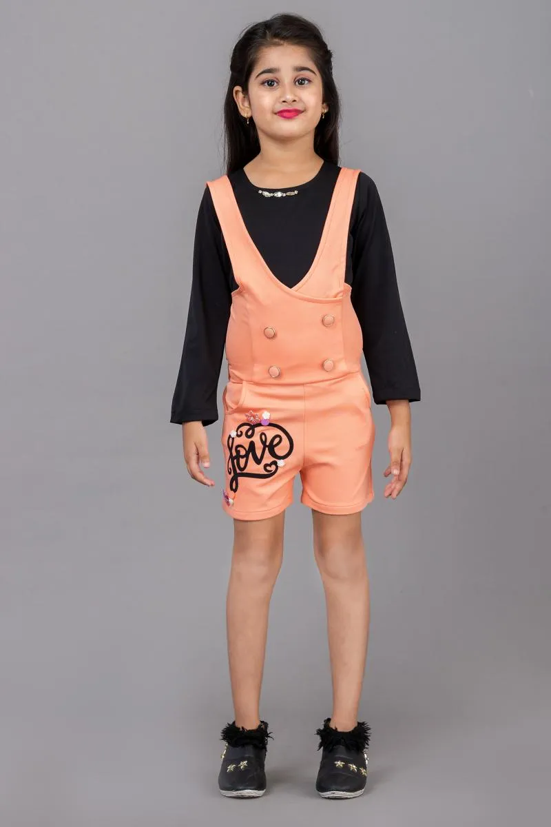 Girl's Polyester Solid Dungaree (3 - 9 Yrs) 003786PEA89YEA