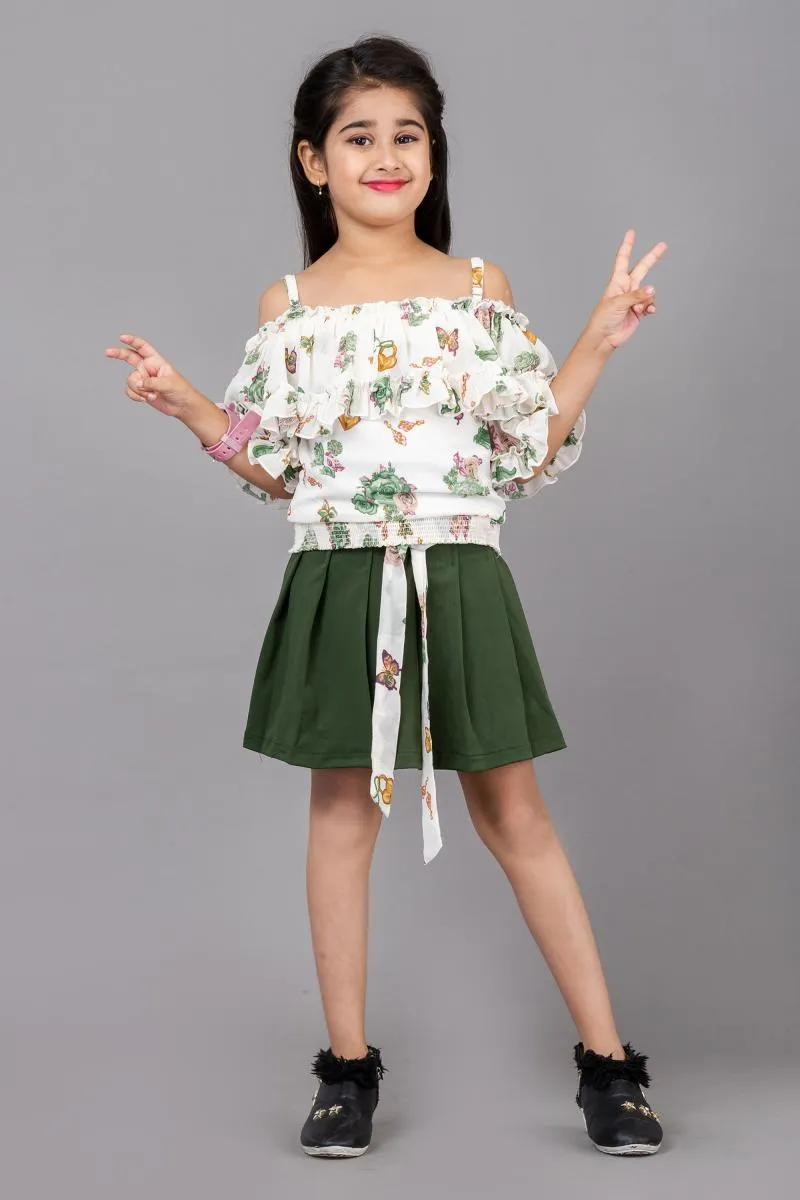 Girl's Polyester Printed Clothing Set (4 - 9 Yrs)