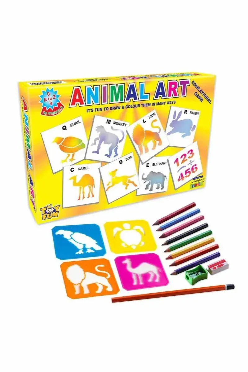 28 Educational Stencils with Pencil Color (Animals and Birds) 