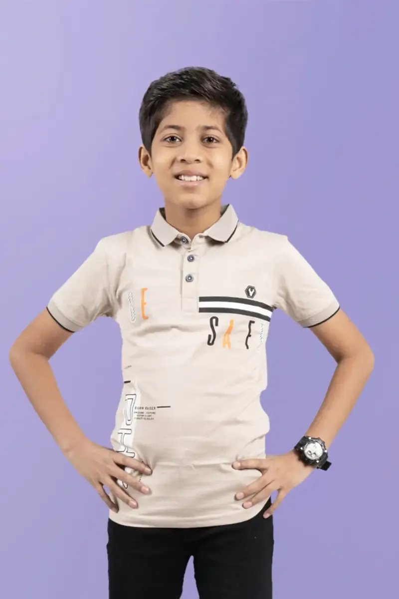 Printed Polo T-shirt for Boy 003826910YRSBEI
