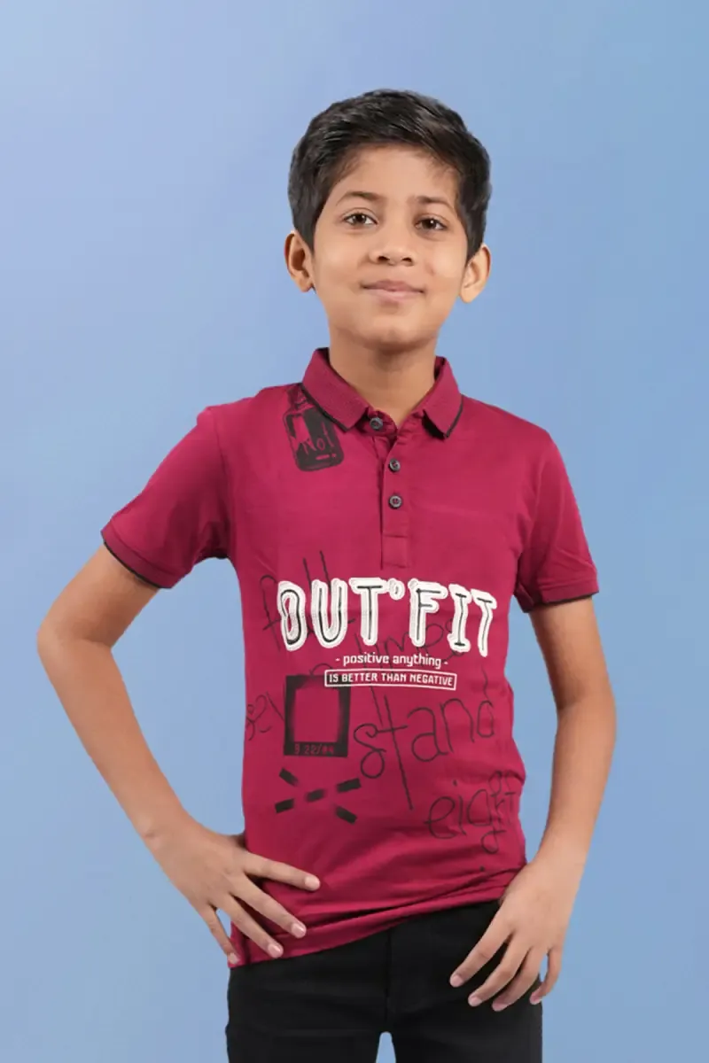 Boy's Printed Polo T-shirt