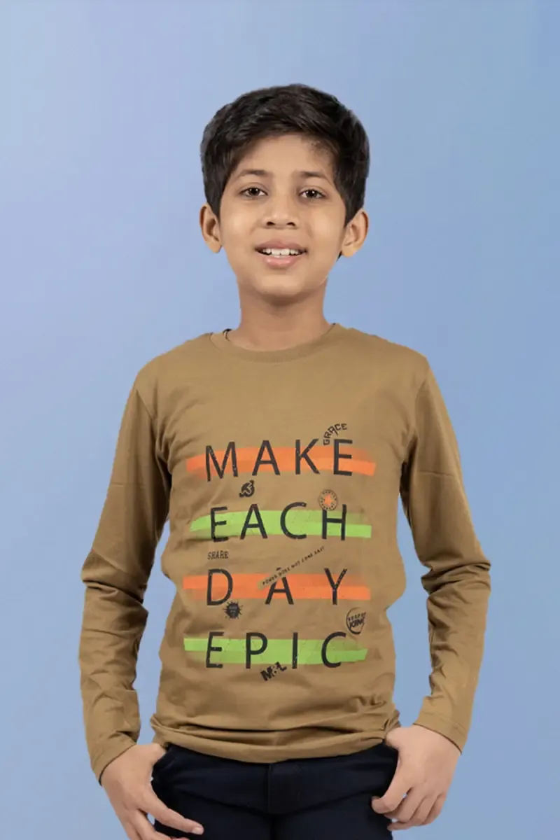 Cotton Printed T-shirt for Boy 00383667YRSBRO