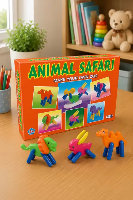 Animal Safari Blocks for Kids - Set of 6