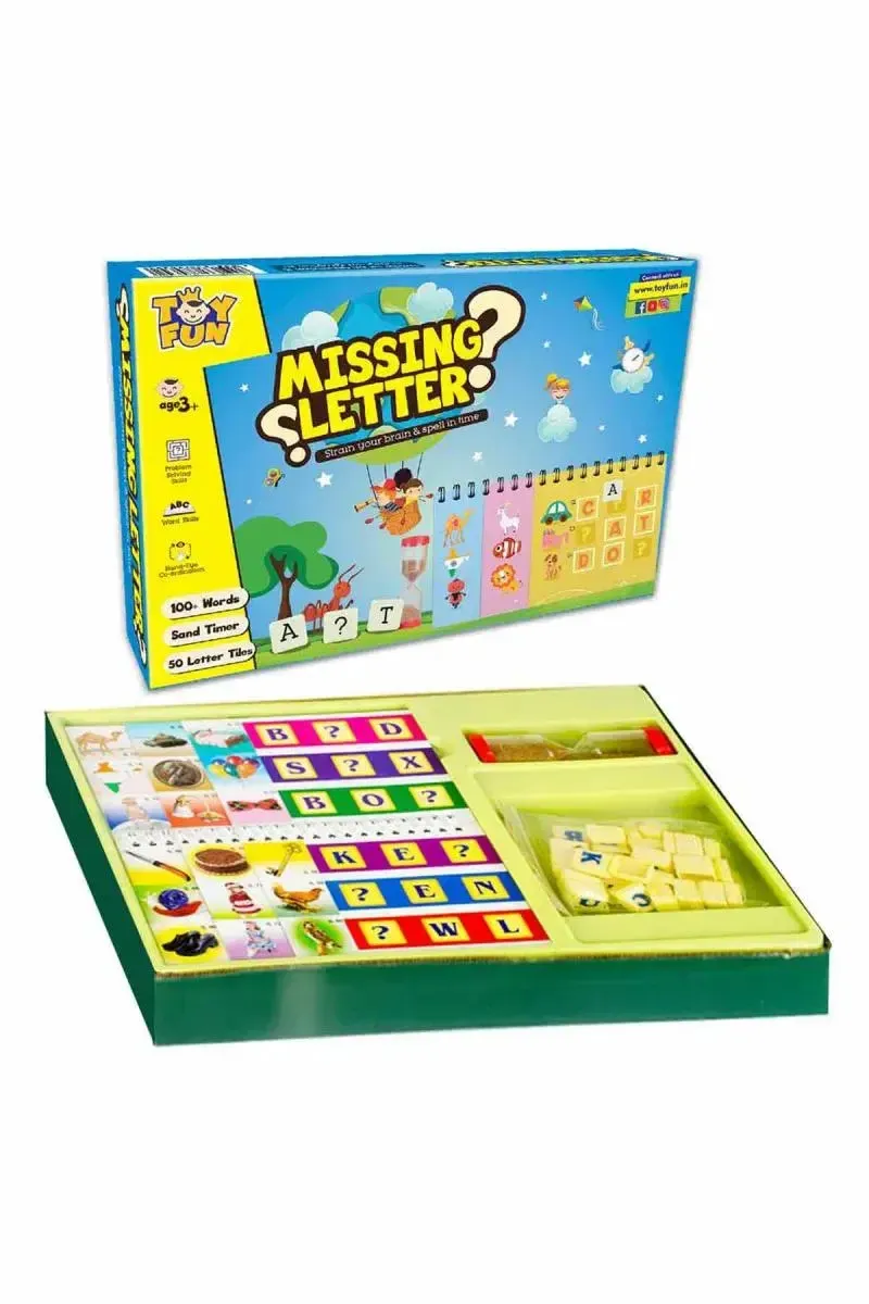 Missing Letter Educational Spelling with Sand Timer Game for Kids