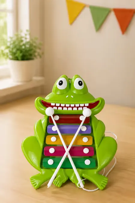Frog Xylophone Toy for Kids (Multicolor, Pack of 1)