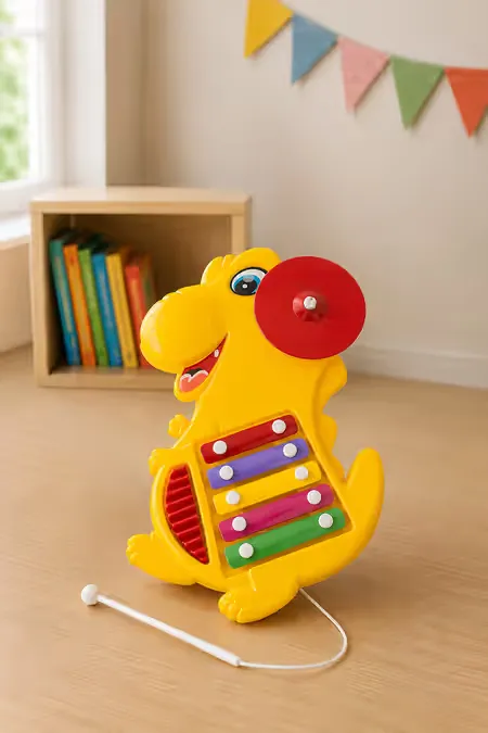 Dino Xylophone 4 in 1 Pull Along Toy For Kids (Multicolor)