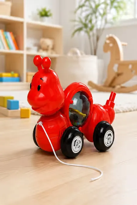 Toyzone Ant Pull Along Toy For Kids (Red) - Pack of 1