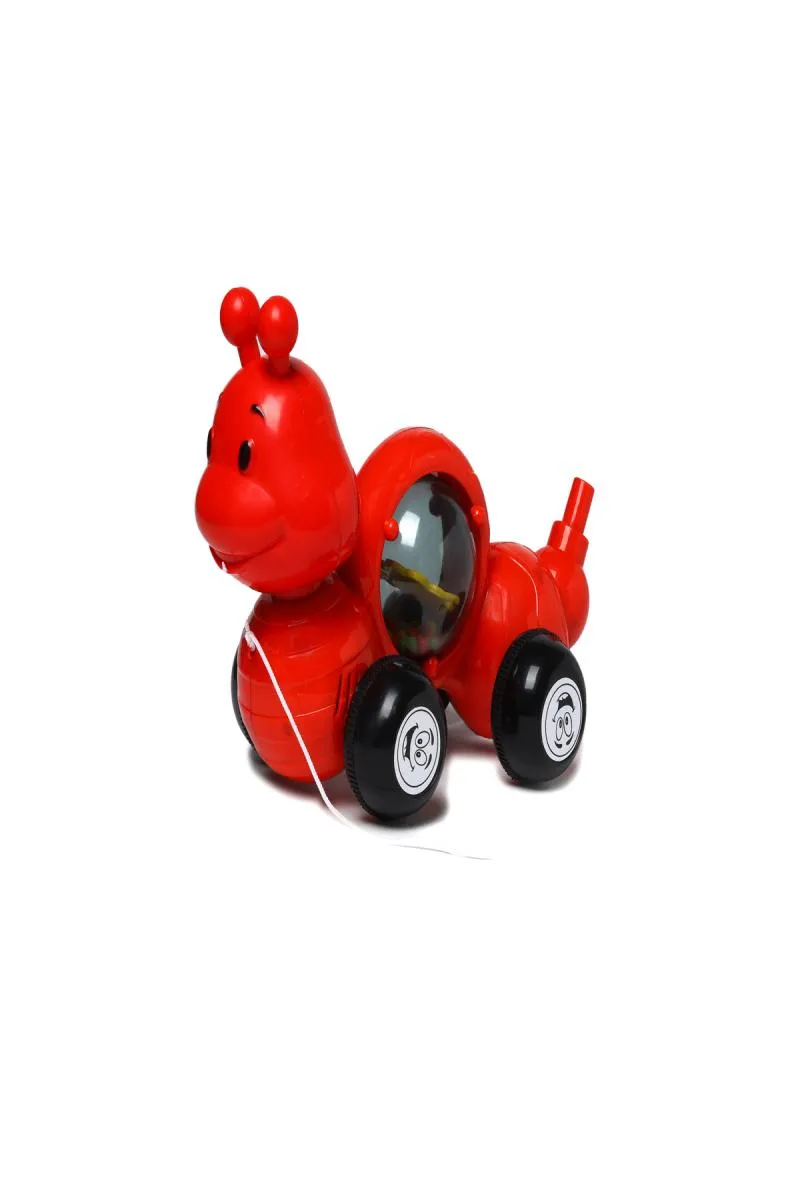 Toyzone Ant Pull Along Toy For Kids (Red) - Pack of 1
