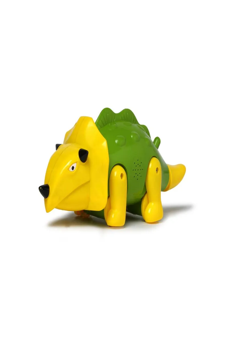 Toyzone Dinosaur Triceratops Pull Along Toy For Kids - (Green)