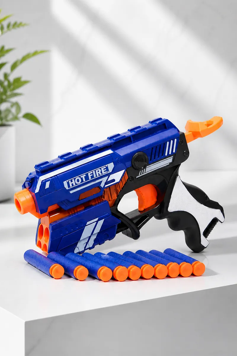 Blaster Gun Toy (5 Foam Bullets and 5 Suction Dart Bullets)