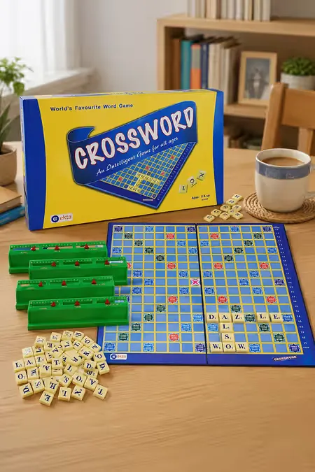 Crossword Puzzle Board Game for Kids and Family - 2 To 4 Player