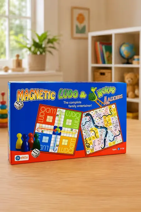 Magnetic Ludo Snakes And Ladders Indoor Fun Family Board Game