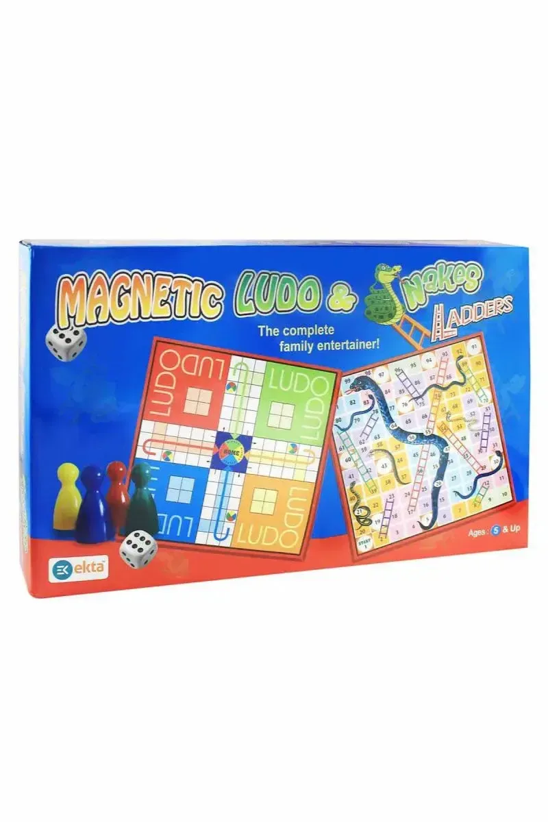 Magnetic Ludo Snakes And Ladders Indoor Fun Family Board Game 004258MUL