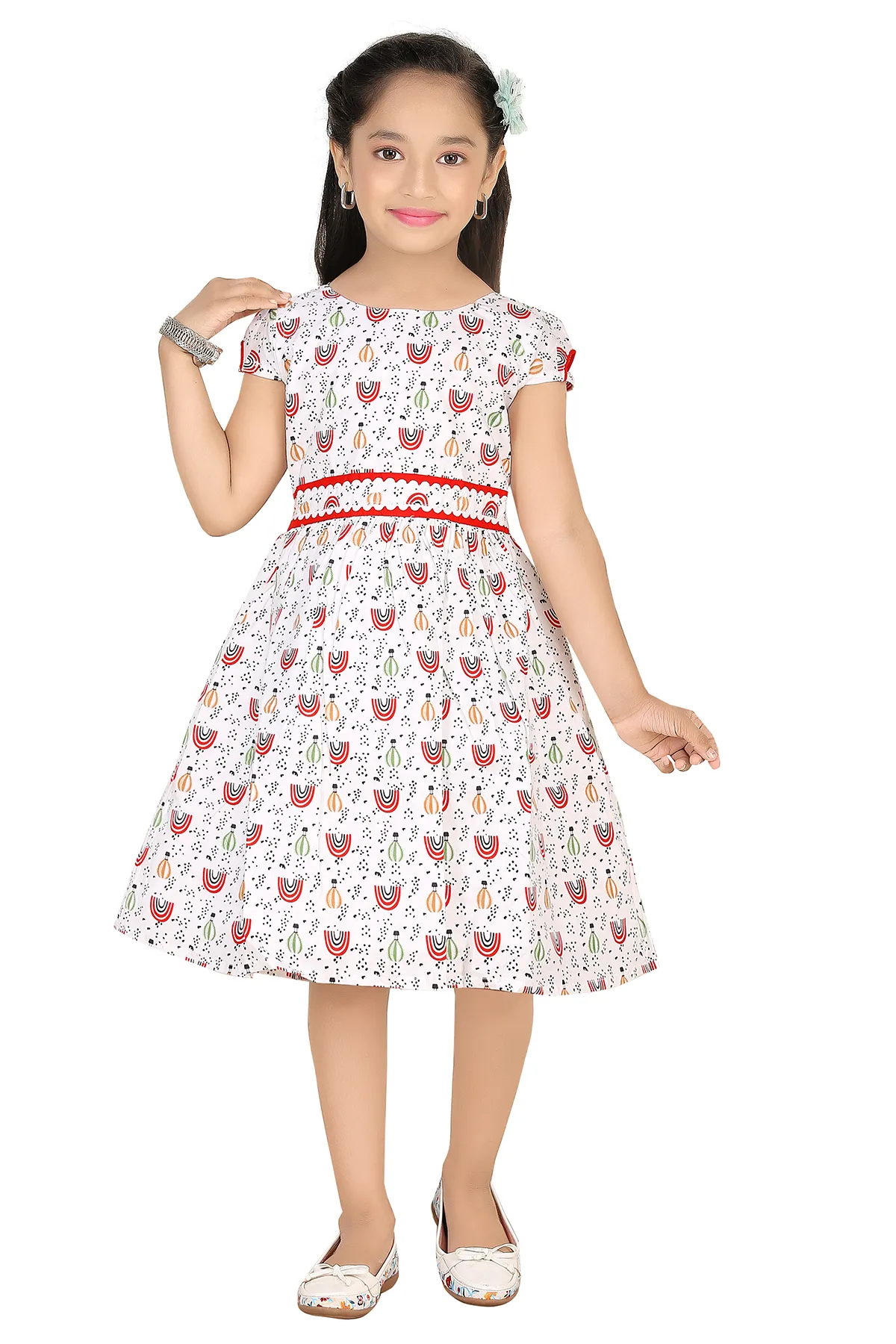 Girl's Pure Cotton Printed Frock (3-13 Yrs)