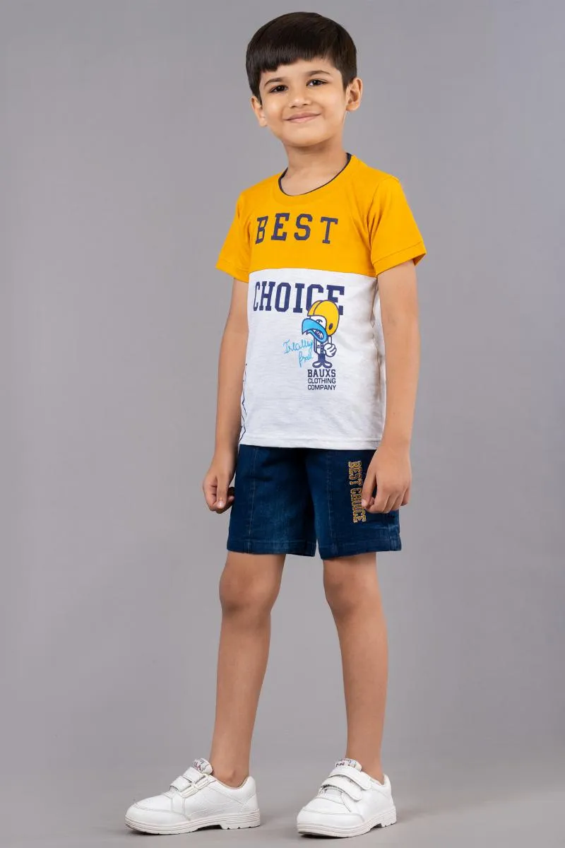 Printed T-shirt with Shorts Set for Boy (2-Pcs Set) 004513MUS67YRS