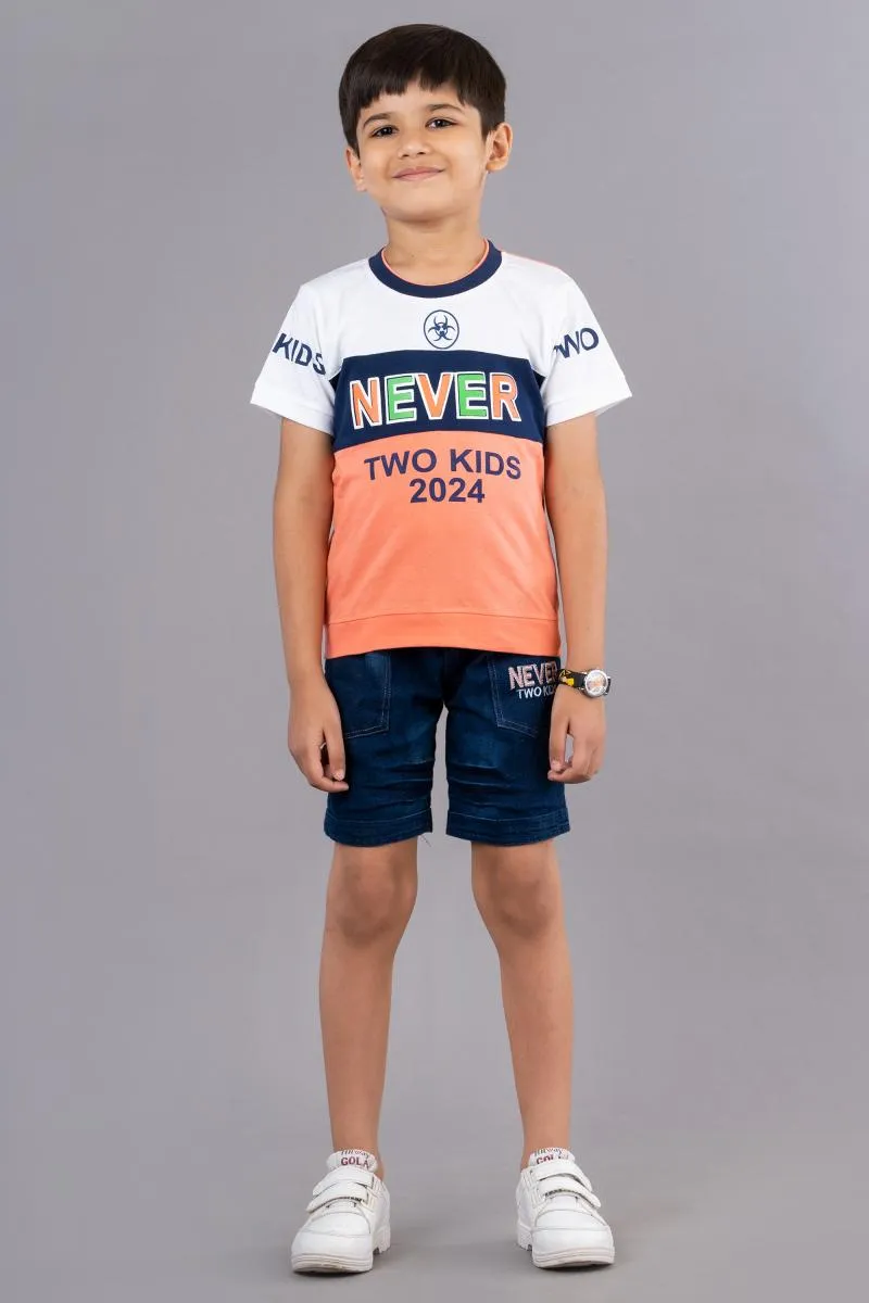 Boy's Printed T-shirt with Shorts Set (2-Pcs Set) 004514PEA67YRS