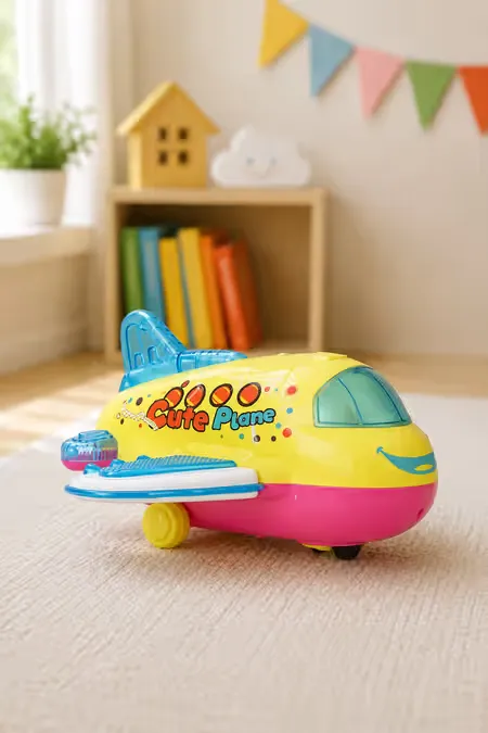 Cute Plane Bump and Go Light & Music Toy