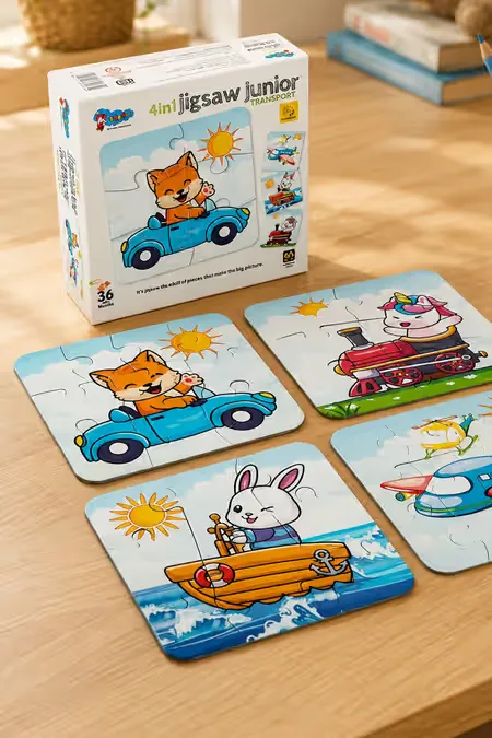 4 In 1 Jigsaw Transport Puzzle For Kids - Small