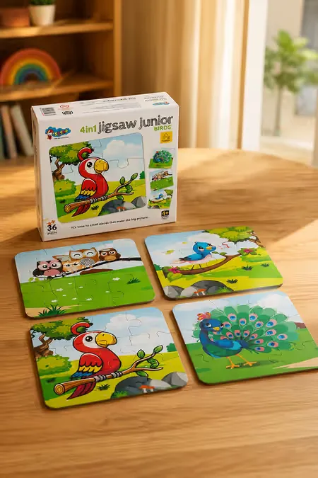 4 In 1 Jigsaw Birds Puzzle For Kids -Small