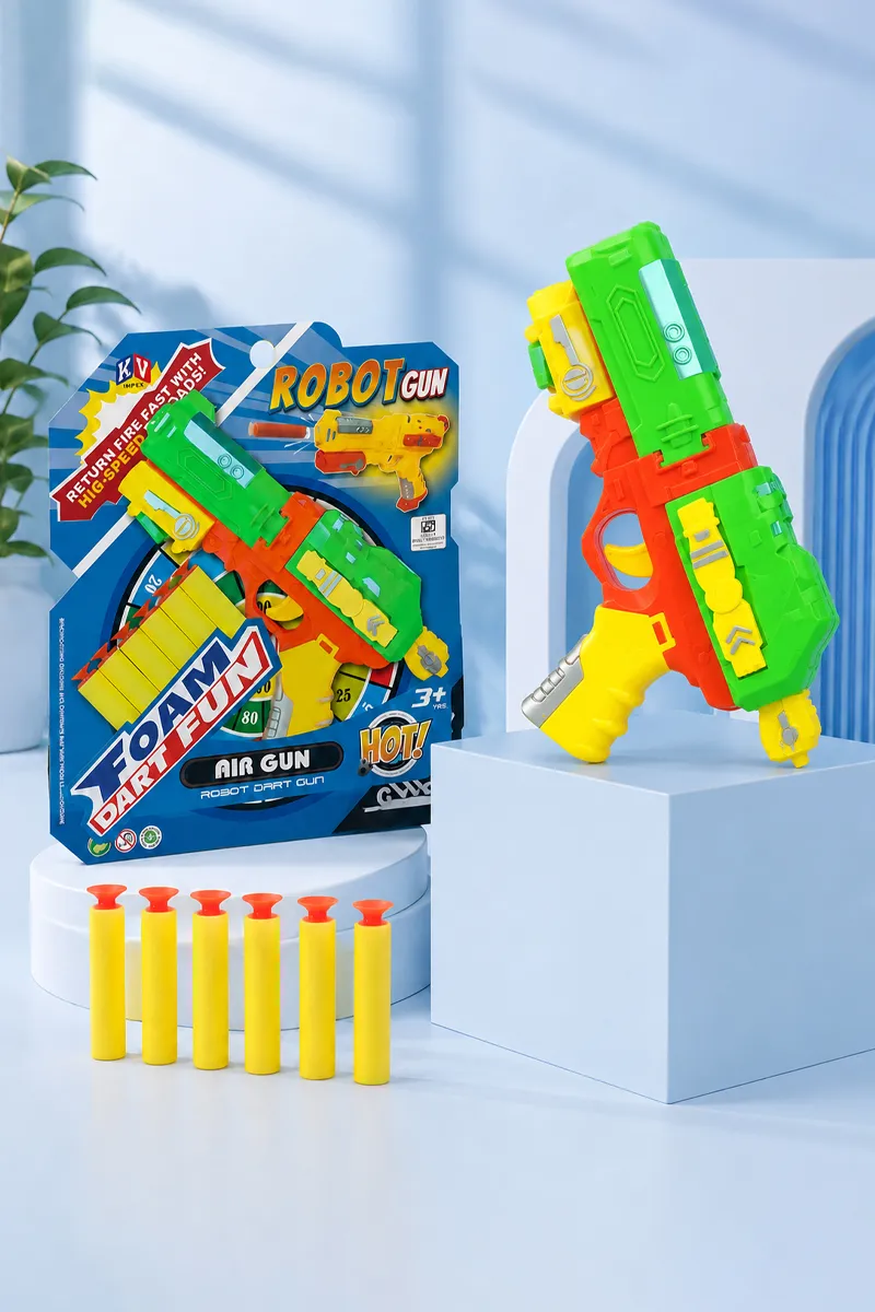 Robot Foam Dart Air Gun For Kids (Multicolor)