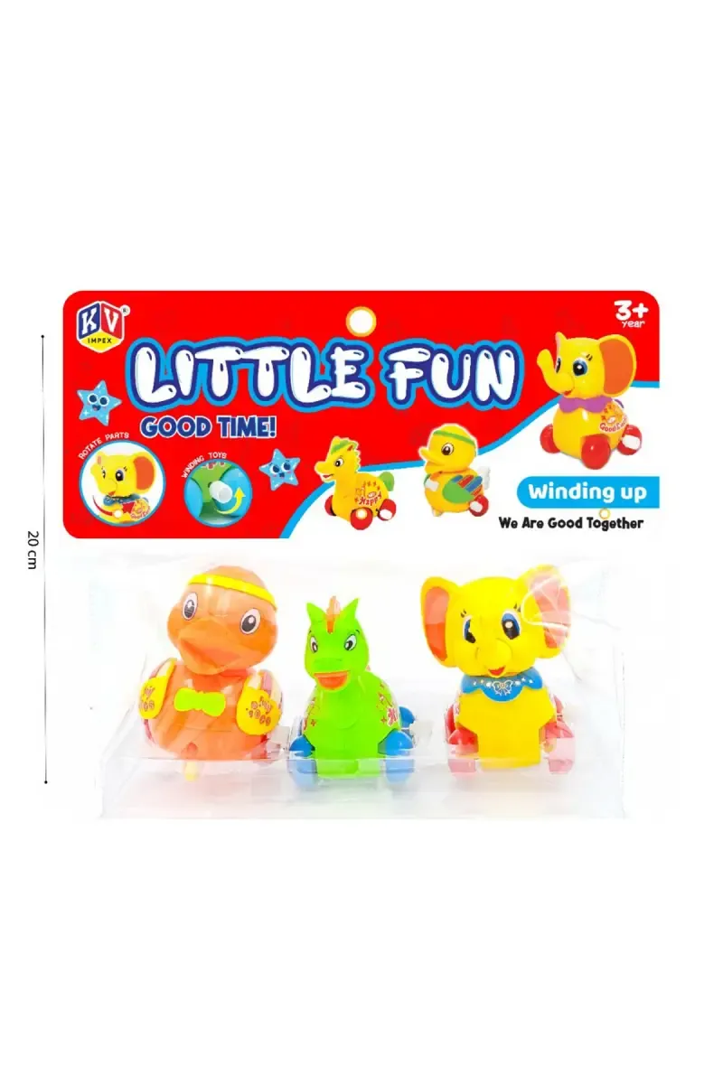 Little Fun Winding Up Toy for Kids - 3 Pcs ( Color May Vary )