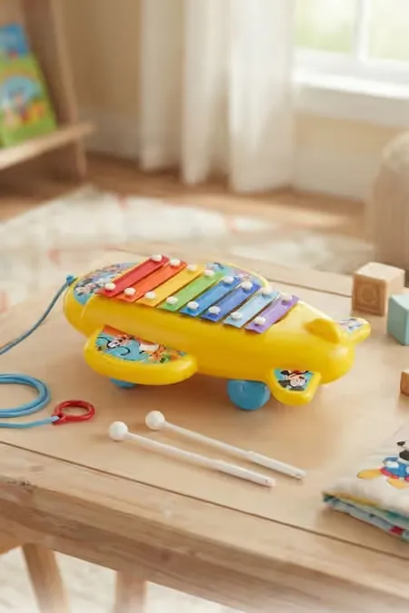 Ratna's Mickey And Friends Airplane Xylophone For Kids (Multicolor)