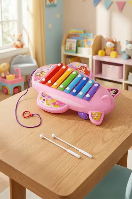 Ratna's Princess Cute Airplane Xylophone Toy For Kids - (Multicolor)