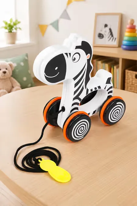 Ratna's  Zippy The Zebra Pull Along Toy For Kids (Multicolor, Pack of 1)