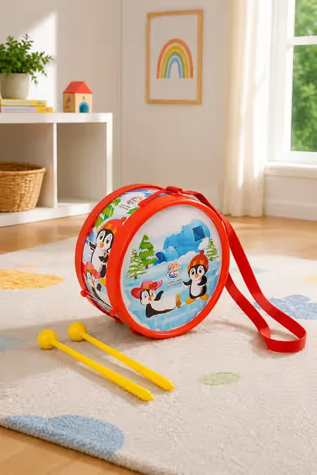 Ratna's Penguin Rhythm Musical Junior Drum for Kids (Multicolor)