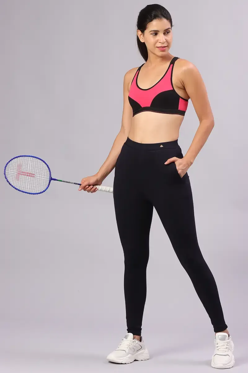 Lycra Slub Solid Stretchable Yoga Pants for Women