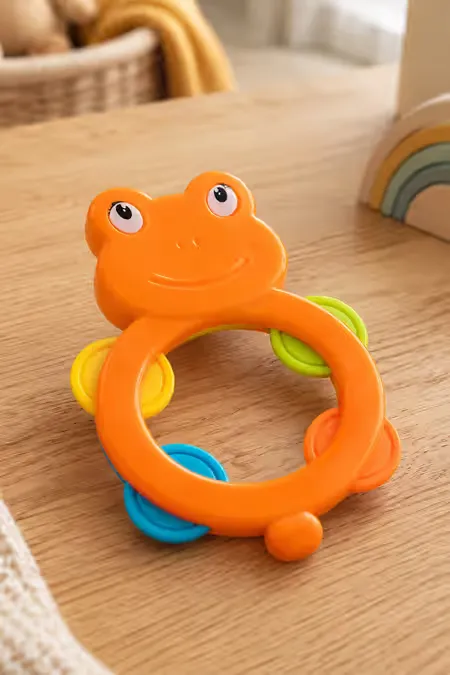 Chubby Cheeks Froggie Melody Rattle Set For Kids (Orange) - Pack of 1