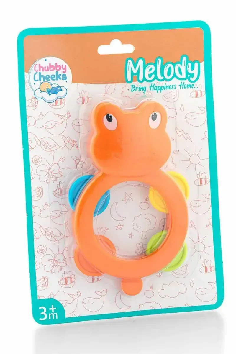 Sunny Chubby Cheeks Froggie Melody Rattle Set For Kids (Orange) - Pack of 1 004997ORA