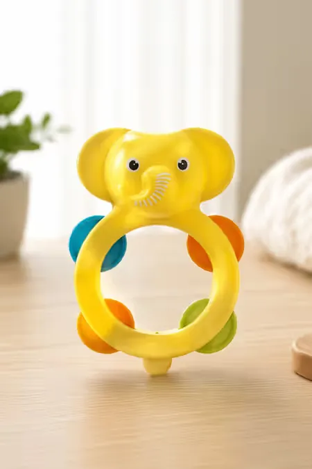 Chubby Cheeks Jumbo Melody Rattle Set For Kids (Yellow) - Pack of 1