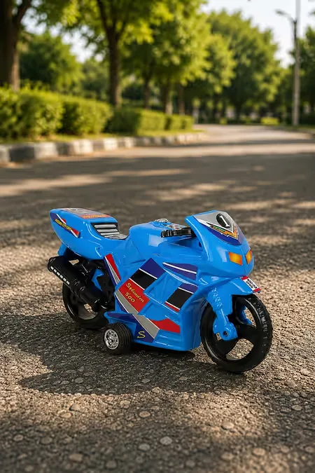 Pull Back Action Splendor 360 Bike Toy - Blue 005010BLU