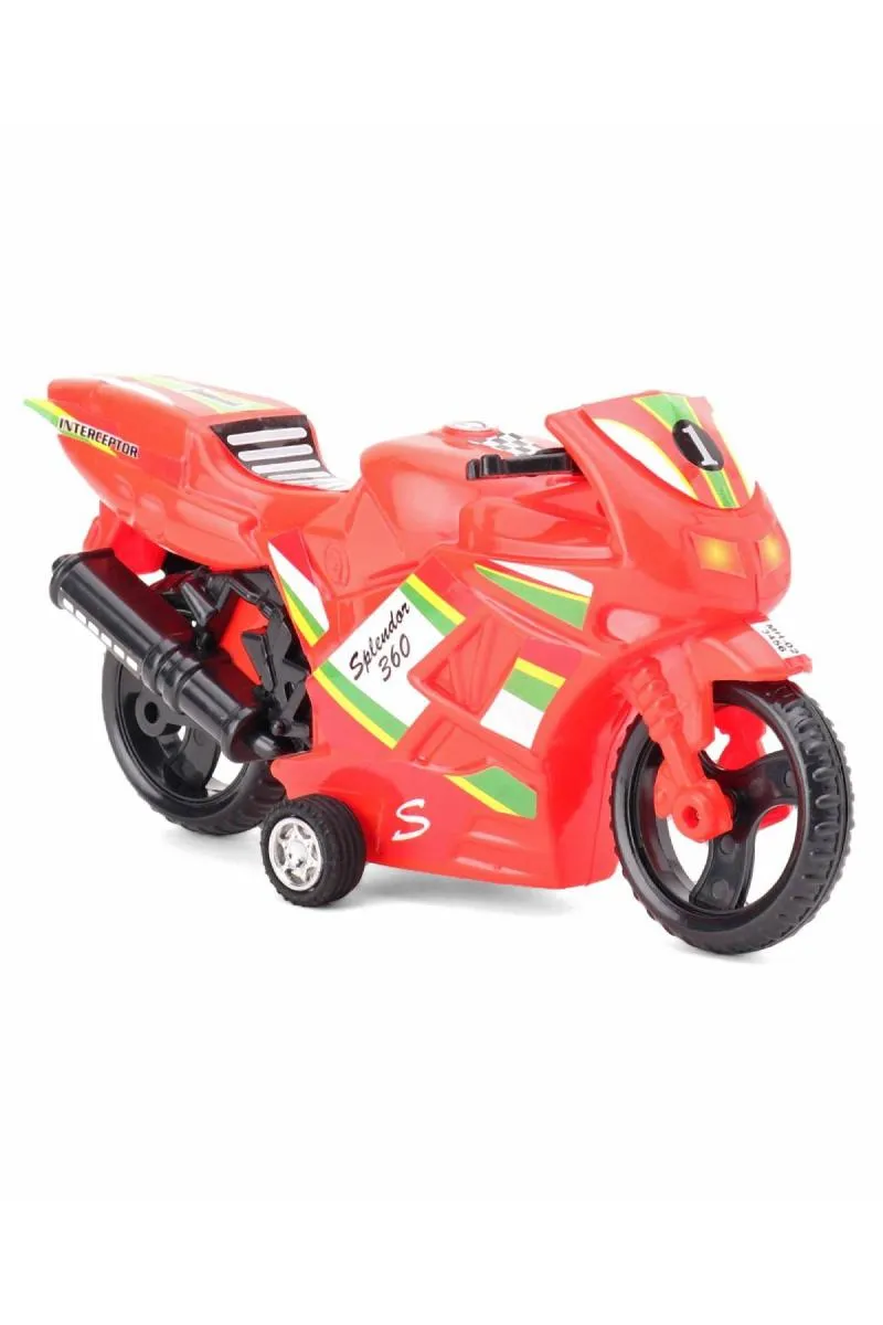 Pull Back Action Splendor 360 Bike Toy - Red 005010RED