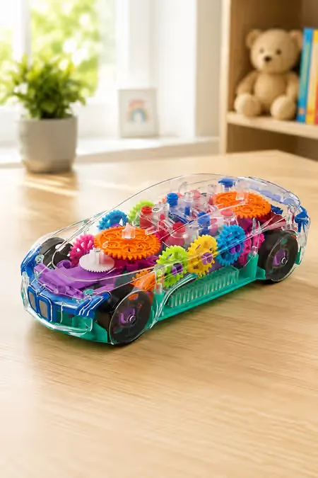 Transparent 3D Lights Car Toy For Kids