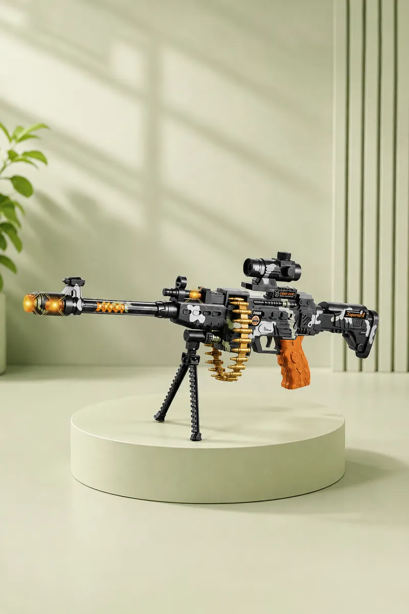 Musical Army Style AK47 Gun Toy For Kids - (Color May Vary)