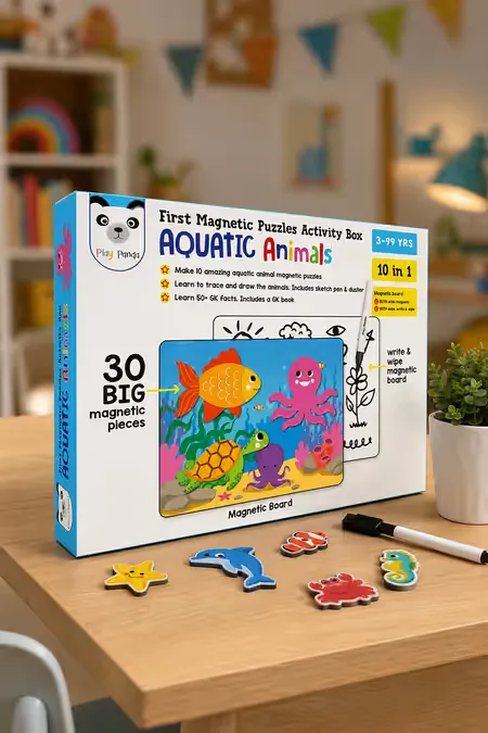 Aquatic Animals Magnetic Puzzles for Kids - 30 Pieces